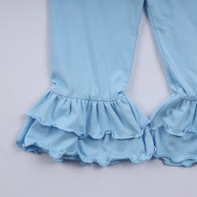 Blue nativity hand smocked ruffle pants set - ARIA KIDS
