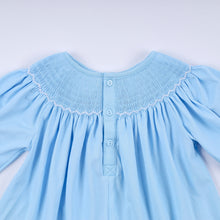Blue nativity hand smocked ruffle pants set - ARIA KIDS