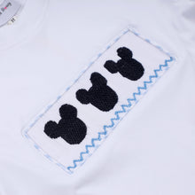 Blue character hand smocked gingham shorts set - ARIA KIDS