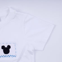 Blue character hand smocked gingham shorts set - ARIA KIDS