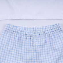 Blue character hand smocked gingham shorts set - ARIA KIDS