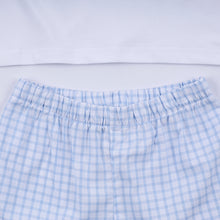 Blue character hand smocked gingham shorts set - ARIA KIDS