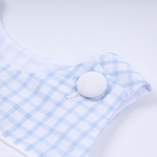 Blue character hand smocked gingham bubble - ARIA KIDS