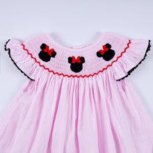 Red character hand smocked plaid ruffle dress - ARIA KIDS