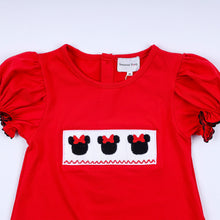 Red character hand smocked dress - ARIA KIDS