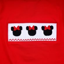 Red character hand smocked dress - ARIA KIDS