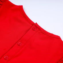 Red character hand smocked dress - ARIA KIDS