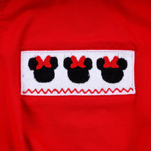 Red character hand smocked bubble - ARIA KIDS
