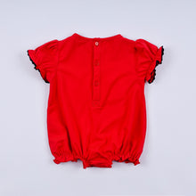 Red character hand smocked bubble - ARIA KIDS