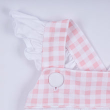 Pink character hand smocked gingham ruffle dress - ARIA KIDS