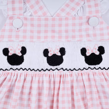 Pink character hand smocked gingham ruffle dress - ARIA KIDS