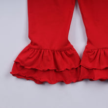 Red gingerbread hand smocked ruffle pants set - ARIA KIDS