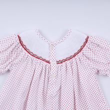 Red gingerbread hand smocked ruffle pants set - ARIA KIDS