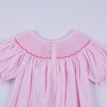 Pink christmas tree hand smocked ruffle romper - ARIA KIDS