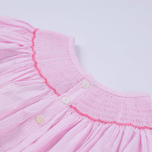 Pink christmas tree hand smocked ruffle romper - ARIA KIDS
