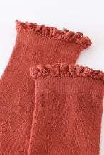 Caramel Knit lace knee high socks - ARIA KIDS