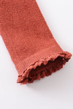 Caramel Knit lace knee high socks - ARIA KIDS