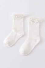 Ivory Knit lace girls socks - ARIA KIDS