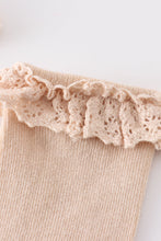 Beige Knit lace girls socks - ARIA KIDS