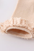 Beige Knit lace girls socks - ARIA KIDS