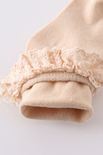 Beige Knit lace girls socks - ARIA KIDS