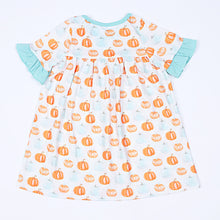 Pumpkin print girl dress - ARIA KIDS
