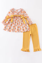 Mustard floral print girl set - ARIA KIDS