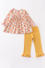 Mustard floral print girl set - ARIA KIDS