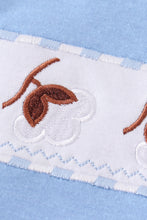 Blue cotton embroidery plaid boy set - ARIA KIDS