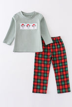 Green cow applique plaid boy set - ARIA KIDS