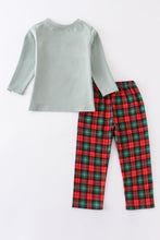 Green cow applique plaid boy set - ARIA KIDS