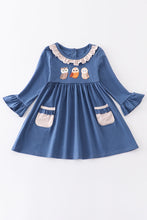 Blue owl french knot dress - ARIA KIDS