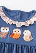 Blue owl french knot dress - ARIA KIDS