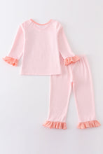 Pink stripe dog embroidery stripe girl set - ARIA KIDS