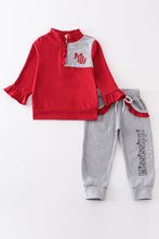 Maroon Mississippi embroidery girl set - ARIA KIDS