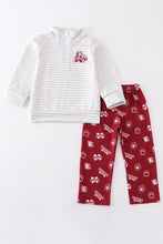 Maroon Mississippi embroidery boy set - ARIA KIDS