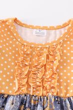 Mustard floral print ruffle dress - ARIA KIDS