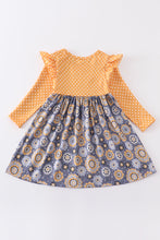 Mustard floral print ruffle dress - ARIA KIDS