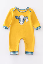 Mustard cow applique boy romper - ARIA KIDS
