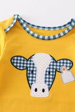 Mustard cow applique boy romper - ARIA KIDS