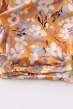 Mustard floral print girl bubble - ARIA KIDS