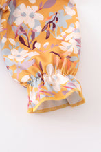 Mustard floral print girl bubble - ARIA KIDS