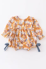 Mustard floral print girl bubble - ARIA KIDS