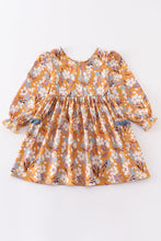 Mustard floral print dress