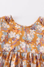 Mustard floral print dress
