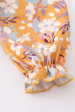 Mustard floral print dress