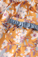 Mustard floral print dress