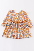Mustard floral print dress