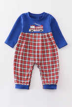 Navy truck applique boy romper - ARIA KIDS