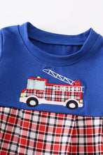 Navy truck applique boy romper - ARIA KIDS
